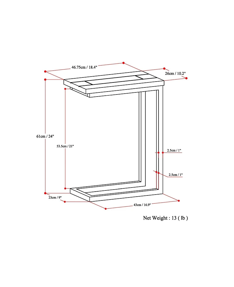 Skyler Solid Mango Wood C Side Table
