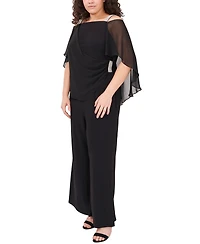 Msk Plus Side Draped Cape-Overlay Jumpsuit