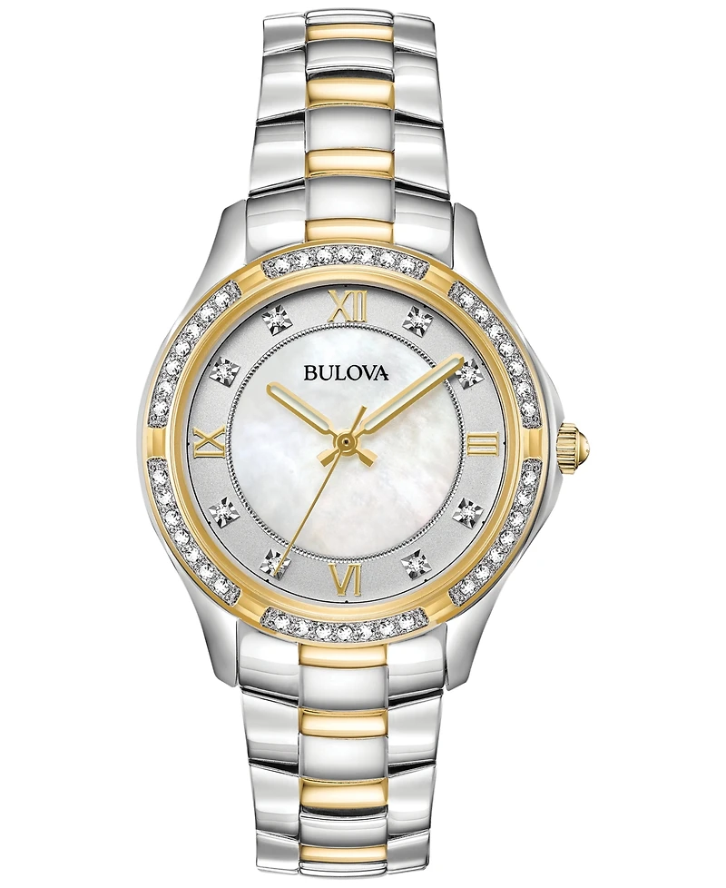 Bulova Women's Embellished Two-Tone Stainless Steel Bracelet Watch 32mm
