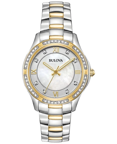 Bulova Women's Embellished Two-Tone Stainless Steel Bracelet Watch 32mm