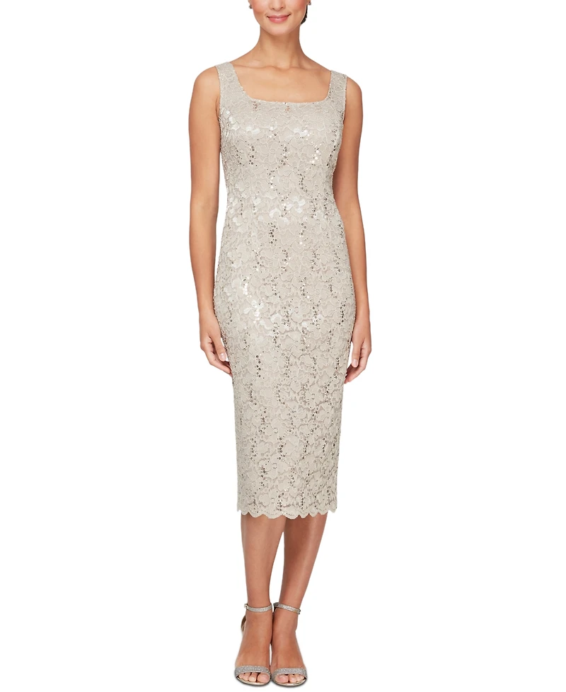 Sl Fashions Petite 2-Pc. Lace Jacket & Midi Dress Set