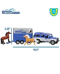 Breyer Horses Breyer Farms 1:32 Scale Land Rover Play Set, 4 Piece