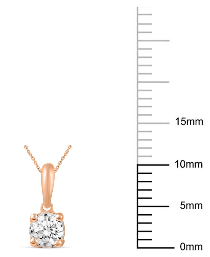 Diamond Solitaire 18" Pendant Necklace (1/5 ct. t.w.) 14k White, Yellow or Rose Gold
