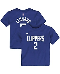 Toddler Girls and Boys Kawhi Leonard Blue La Clippers Logo Name Number T-shirt