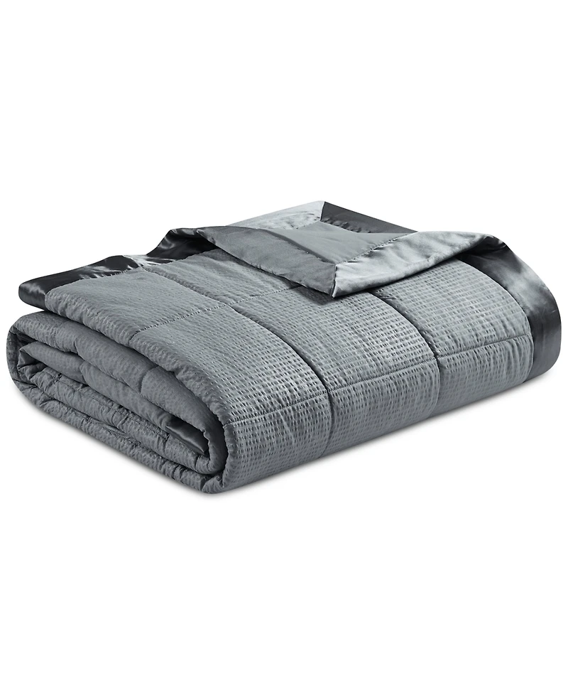 Madison Park Cambria Oversized Down Alternative Satin Trim Blanket, Full/Queen