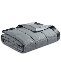Madison Park Cambria Oversized Down Alternative Satin Trim Blanket, Full/Queen
