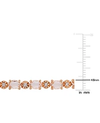 Simulated Morganite (9 ct. t.w.) & Diamond Accent Link Bracelet in 18k Rose Gold-Plated Sterling Silver