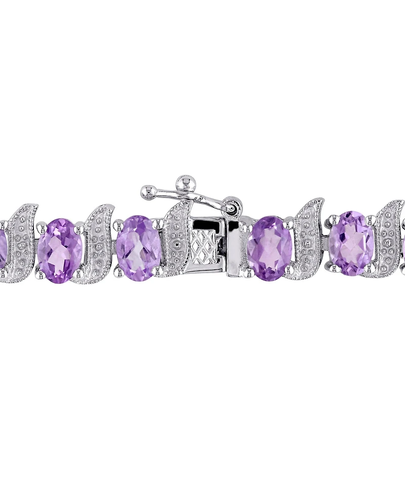 Aquamarine (9-5/8 ct. t.w.) & Diamond Accent S Link Bracelet Sterling Silver