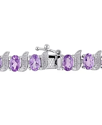 Aquamarine (9-5/8 ct. t.w.) & Diamond Accent S Link Bracelet Sterling Silver