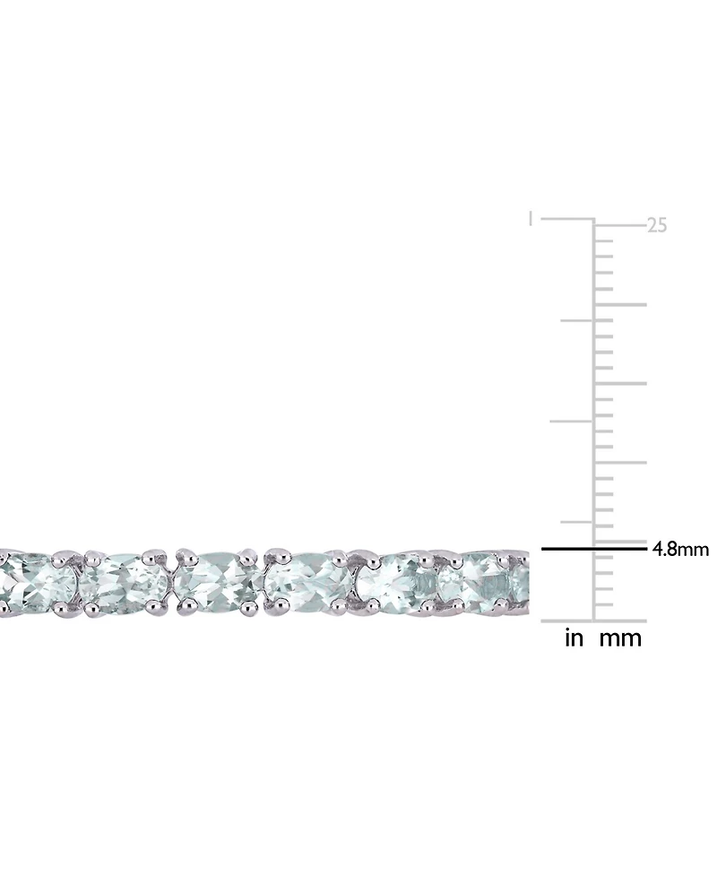 Aquamarine Bangle Bracelet (6-1/3 ct. t.w.) in Sterling Silver