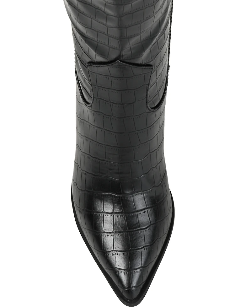 Journee Collection Women's Therese Block Heel Knee High Dress Boots