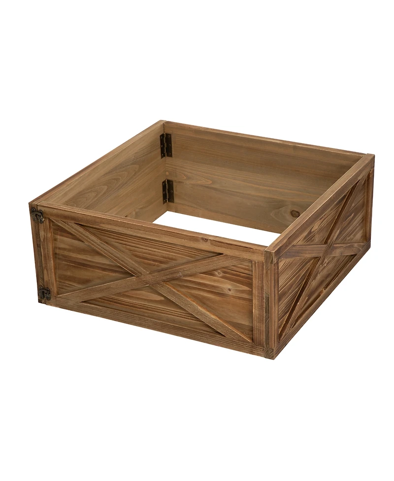 Glitzhome Natural Wooden Tree Collar Kd, 26" x 26"