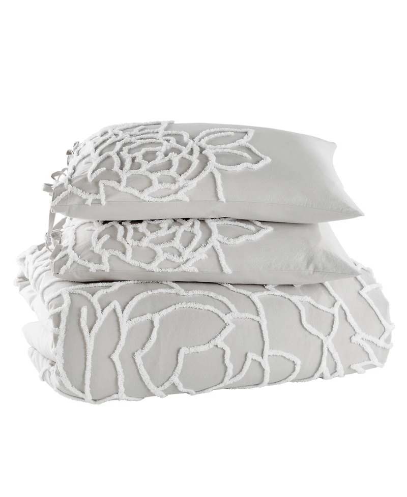 Peri Home Chenille Rose 3-Pc. Duvet Cover Set, King