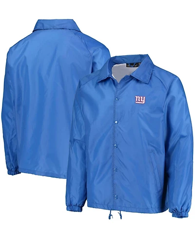 Men's Royal New York Giants Coaches Classic Raglan Full-Snap Windbreaker Jacket