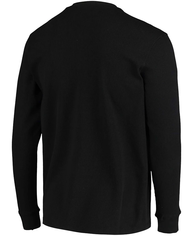 Men's Dunbrooke Black Las Vegas Raiders Logo Maverick Thermal Henley Long Sleeve T-shirt