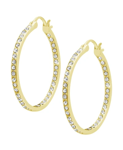 And Now This Silver or Gold Plated Clear Crystal Hoop Earrings