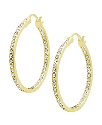 And Now This Silver or Gold Plated Clear Crystal Hoop Earrings