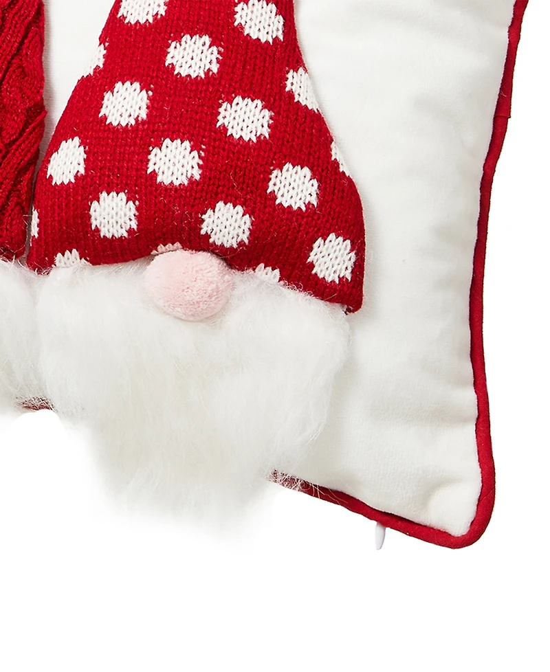 Glitzhome 3D Heavy Cotton Knitted Gnome Pillow