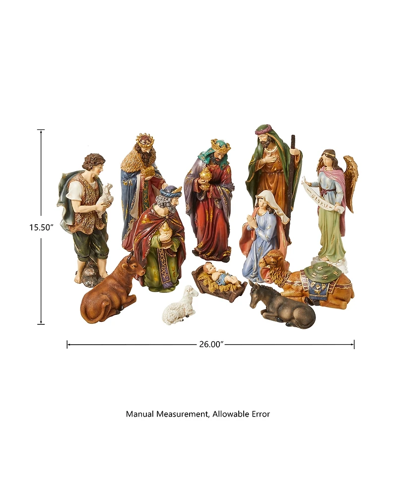 Glitzhome 12 Piece Nativity Figurine Set