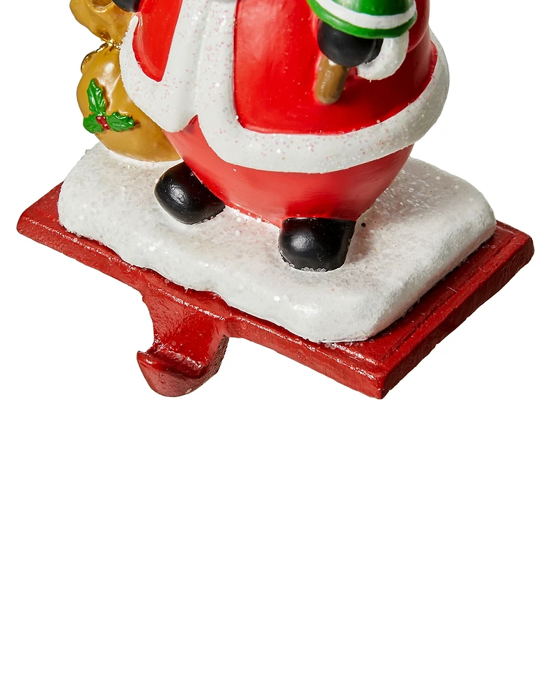 Glitzhome 3 Piece Santa, Snowman, Penguin Stocking Holder Set, 4.5''