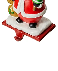 Glitzhome 3 Piece Santa, Snowman, Penguin Stocking Holder Set, 4.5''