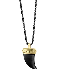 Effy Men's Claw 22" Pendant Necklace in Black Rhodium and 18k Gold-Plated Sterling Silver