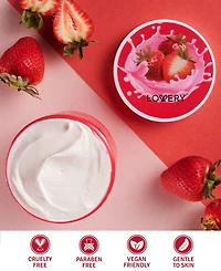 Lovery Strawberry Milk Body Butter, Bath and Body Care, 12 Oz