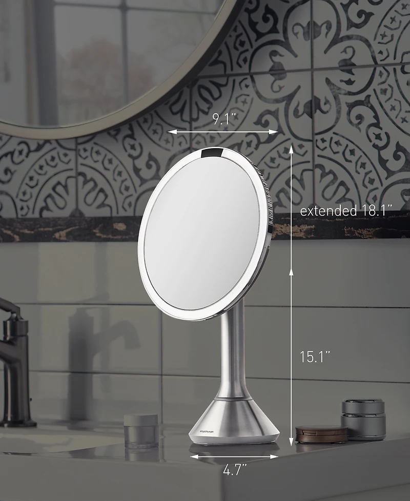 Simplehuman 8" Sensor Makeup Mirror, 5x Magnification and Adjustable Brightness