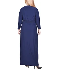 Ny Collection Plus Faux-Wrap Maxi Dress
