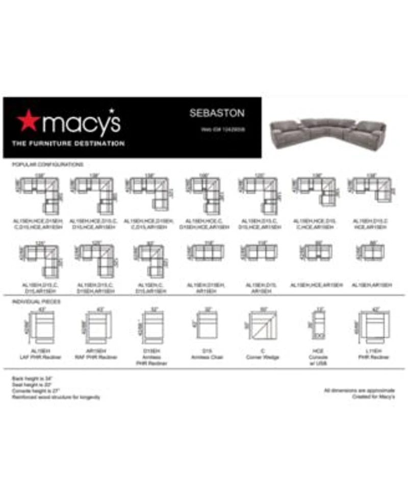Sebaston Fabric Sectional Collection Created For Macys