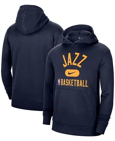 Nike Men's Navy Utah Jazz 2021-2022 Spotlight On Court Performance Practice Pullover Hoodie