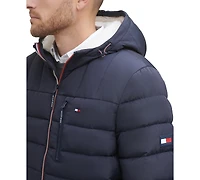 Tommy Hilfiger Men's Sherpa Lined Hooded Quilted Puffer Jacket