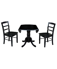 42" Dual Drop Leaf Table with Ladder Back Dining Chairs