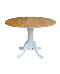 42" Dual Drop Leaf Table with 4 Ladder Back Dining Chairs - 5 Piece Dining Set