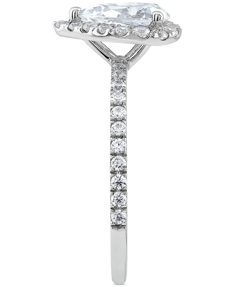 Grown With Love Igi Certified Lab Diamond Pear-Cut Halo Engagement Ring (1-1/2 ct. t.w.) 14k White Gold