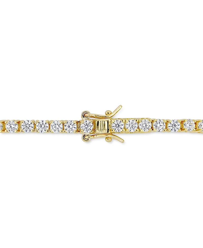 Lab-Grown Moissanite Tennis Bracelet (5-1/10 ct. t.w.) in 18k Gold-Plated Sterling Silver