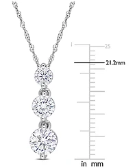 Lab-Grown Moissanite Triple Drop 18" Pendant Necklace (1-3/8 ct. t.w.) in Sterling Silver
