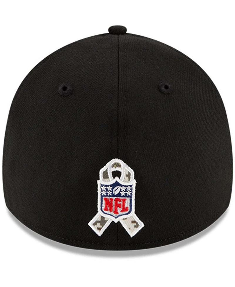 Men's Black-Camouflage New England Patriots 2021 Salute To Service 39THIRTY Flex Hat