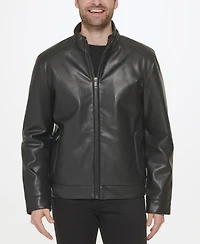 Cole Haan Men's Faux-Leather Motto Jacket