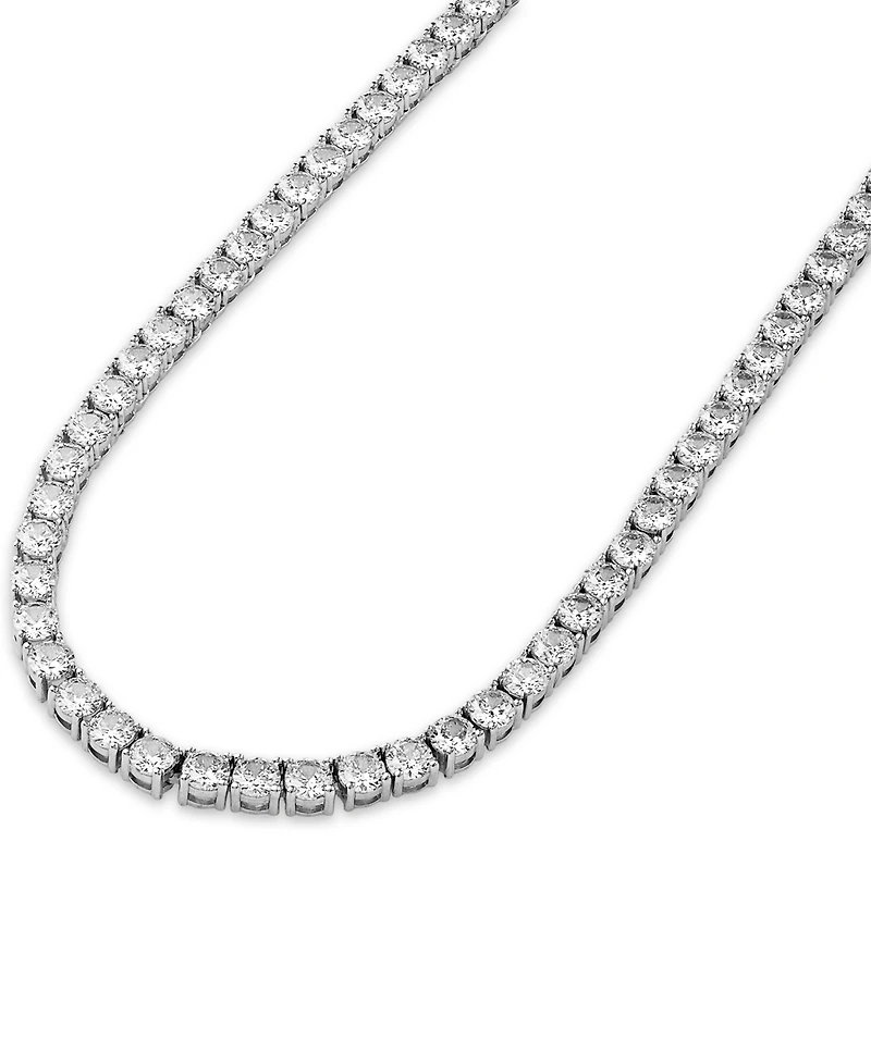 Esquire Men's Jewelry Cubic Zirconia (4mm) Tennis Necklace 22" (Also in Black Spinel), Created for Macy's