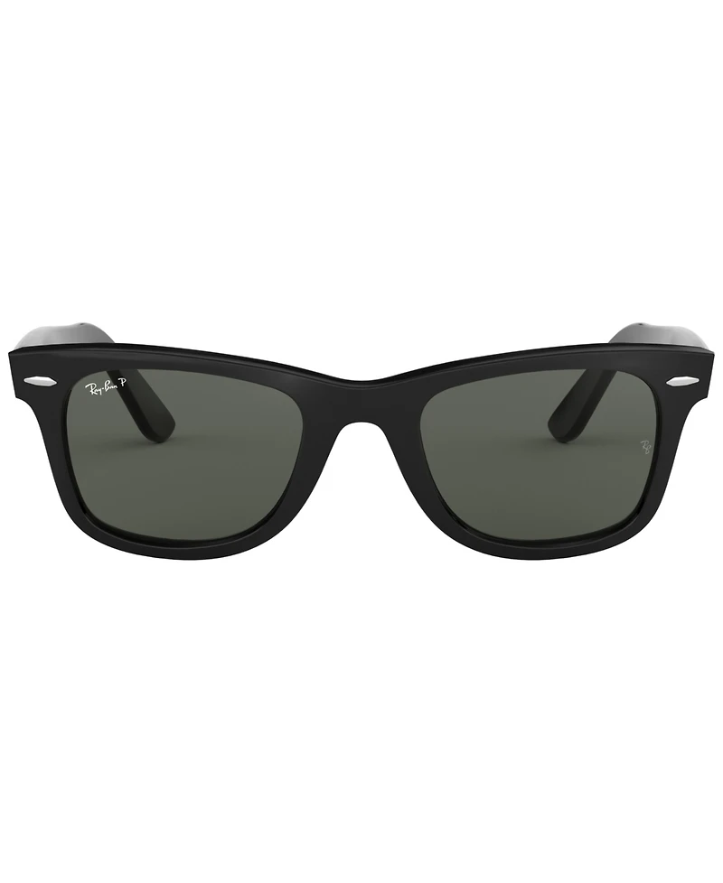 Ray-Ban Unisex Polarized Low Bridge Fit Sunglasses, RB2140F Original Wayfarer Classic 54