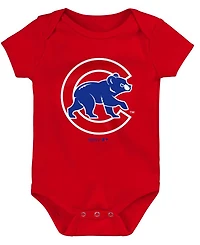 Infant Boys and Girls Royal, Red, Gray Chicago Cubs Born To Win Bodysuit Set, 3 Pack