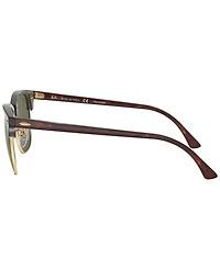 Ray-Ban Unisex Polarized Low Bridge Fit Sunglasses, RB3016F Clubmaster Classic 55