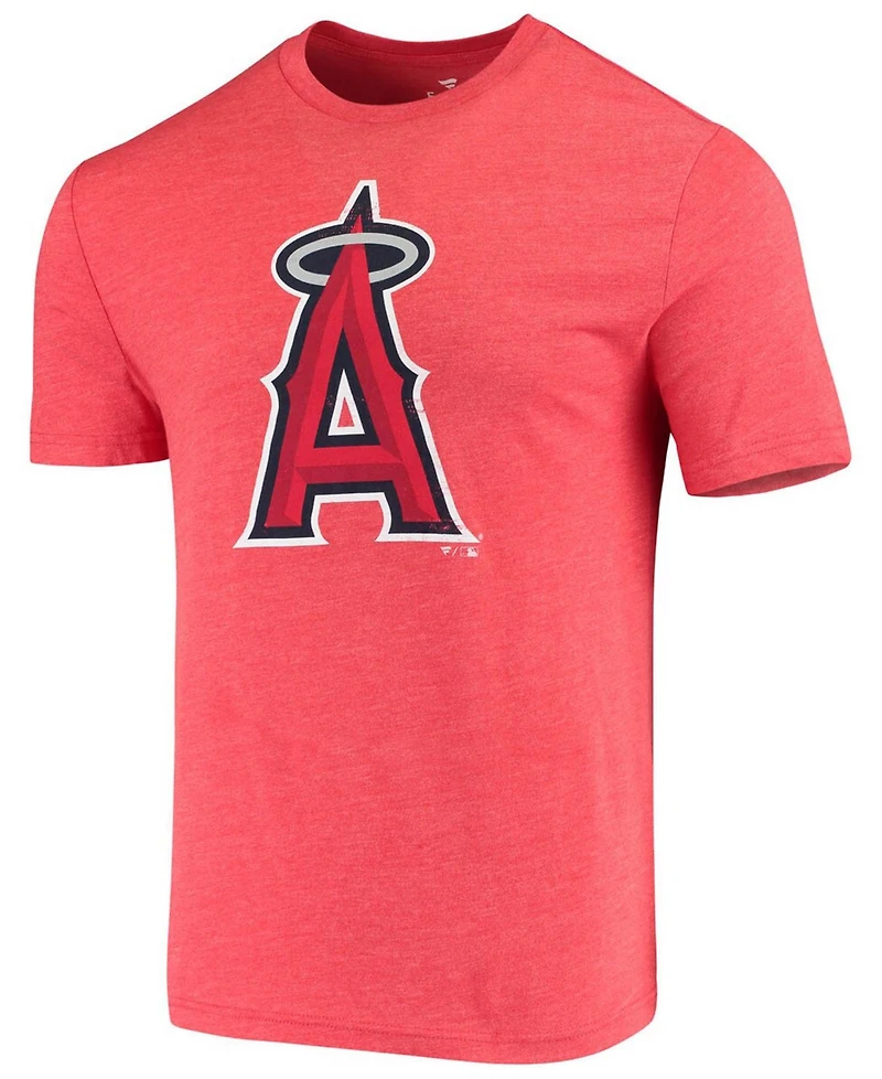 Men's Red Los Angeles Angels Weathered Official Logo Tri-Blend T-shirt