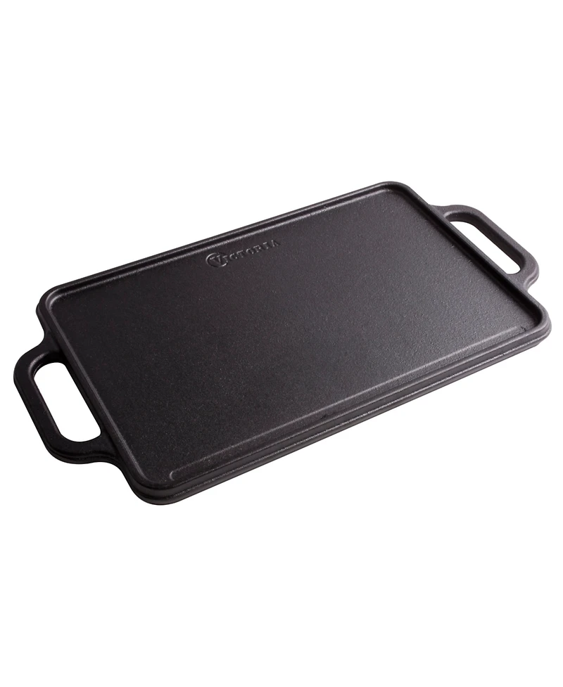 Victoria Rectangular 13" Cast Iron, Reversible Griddle Grill