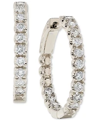 Diamond & Out Hoop Earrings (1 ct. t.w.) 14k White or Yellow Gold