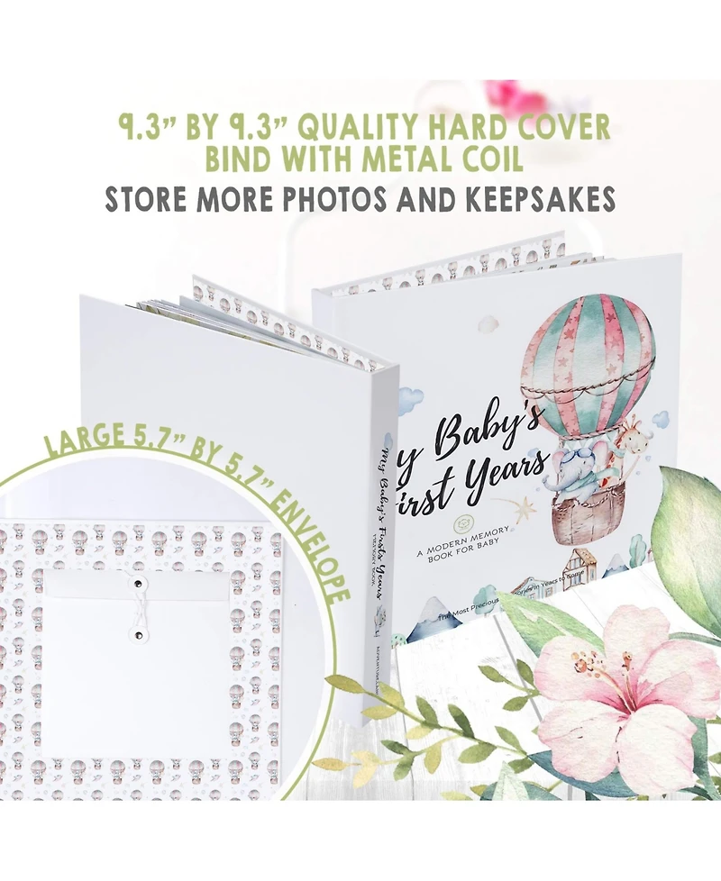 KeaBabies Craft Baby Memory Book, First 5 Years Books, 90 Pages Keepsake Milestone Journal for Girls, Boys