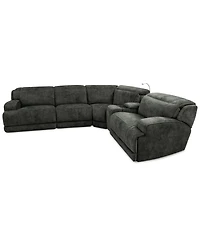 Sebaston -Pc. Fabric Sectional with Power Motion Recliners and 1 Usb Console