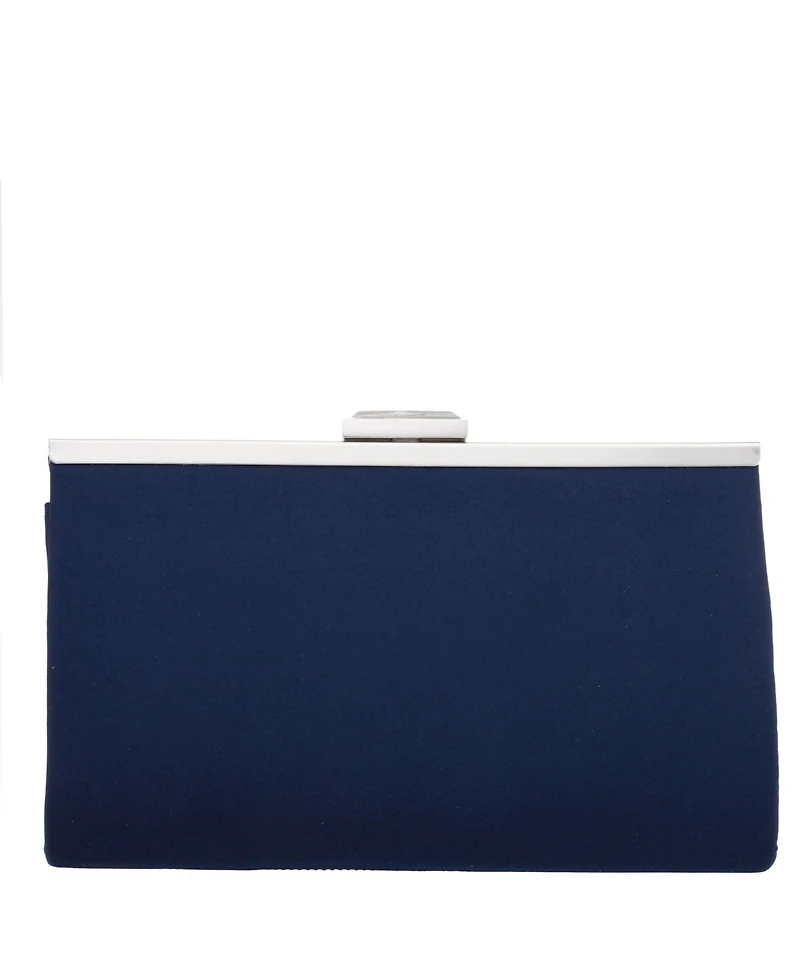 Women's Pleated Stain Crystal Frame Clutch