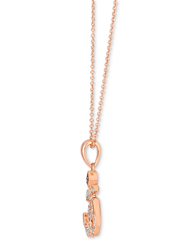 Le Vian Nude Diamond (1/4 ct. t.w.) & Chocolate Diamond Accent Om Symbol Pendant Necklace in 14k Rose Gold, 18" + 2" extender